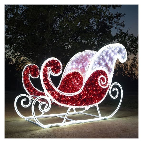 4.8′ 3D LED Santa Sleigh – Photo Op Display - 3D from Holiday Light Supplies, Ontario
