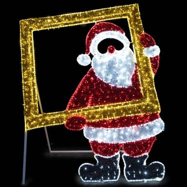7′ 2D Santa w/ Photo Frame – Photo Op Display - 2D from Holiday Light Supplies, Ontario