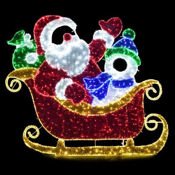 7' 2D Santa, Snowman, and Sleigh β Photo Op Display - 2D from Holiday Light Supplies, Ontario
