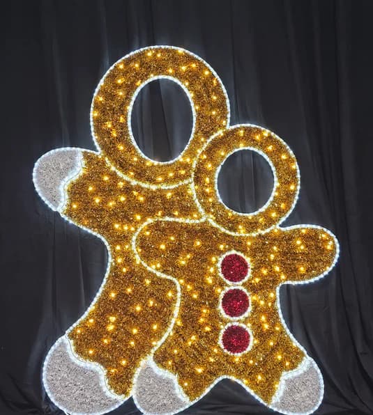 7′ 2D Gingerbread Figures – Photo Op - 2D from Holiday Light Supplies, Ontario