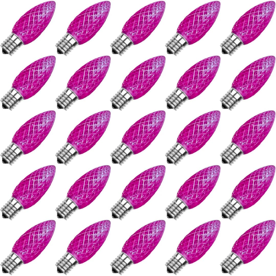 C9 Faceted Bulb, PURPLE - Large Strawberry Lights - C9 from Holiday Light Supplies, Ontario