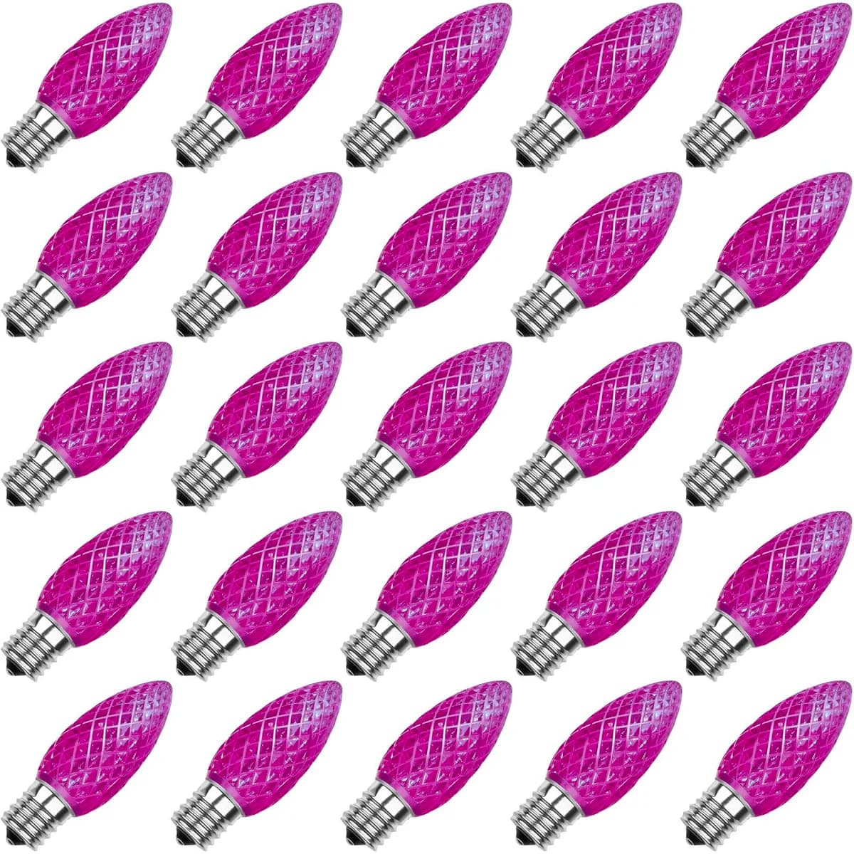 C9 Faceted Bulb, PURPLE - Large Strawberry Lights - C9 from Holiday Light Supplies, Ontario